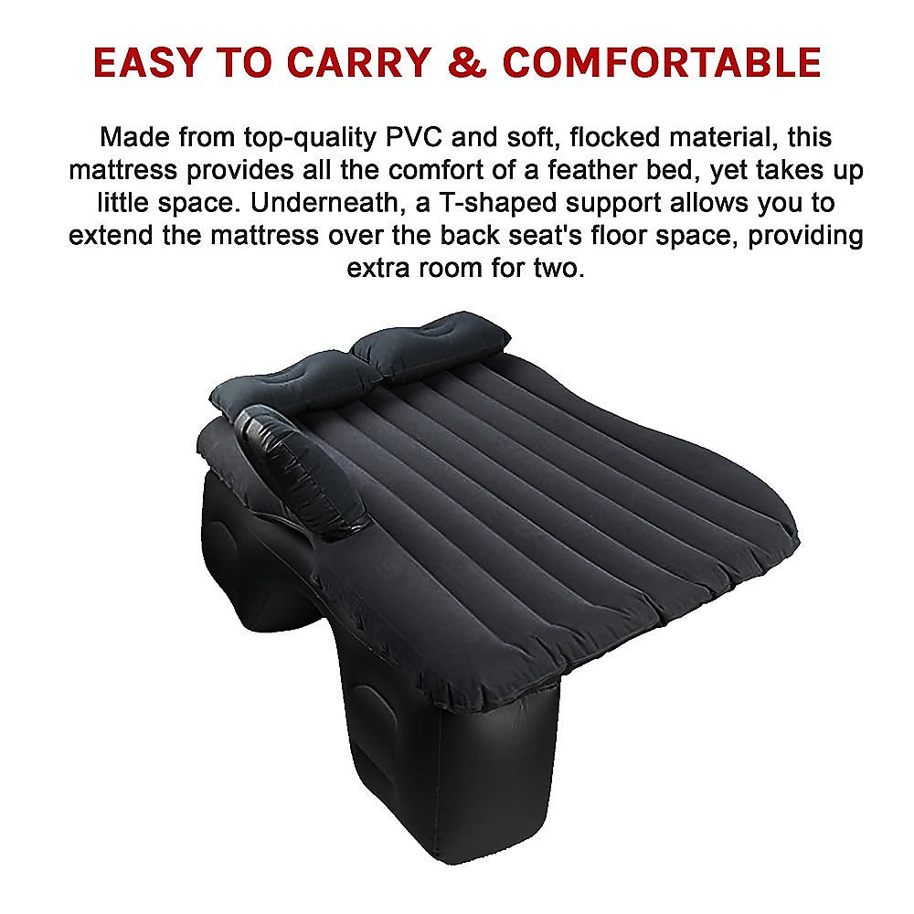 Inflatable Car Back Seat Mattress | Portable Travel Camping Air Bed Sleeping Pad