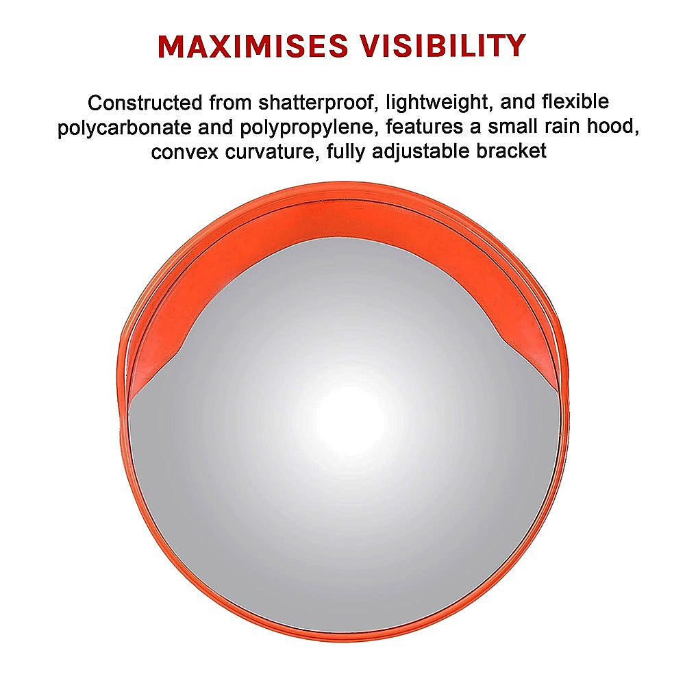 Round Convex Mirror | 60cm | Blind Spot Traffic Driveway Safety | Wide Angle