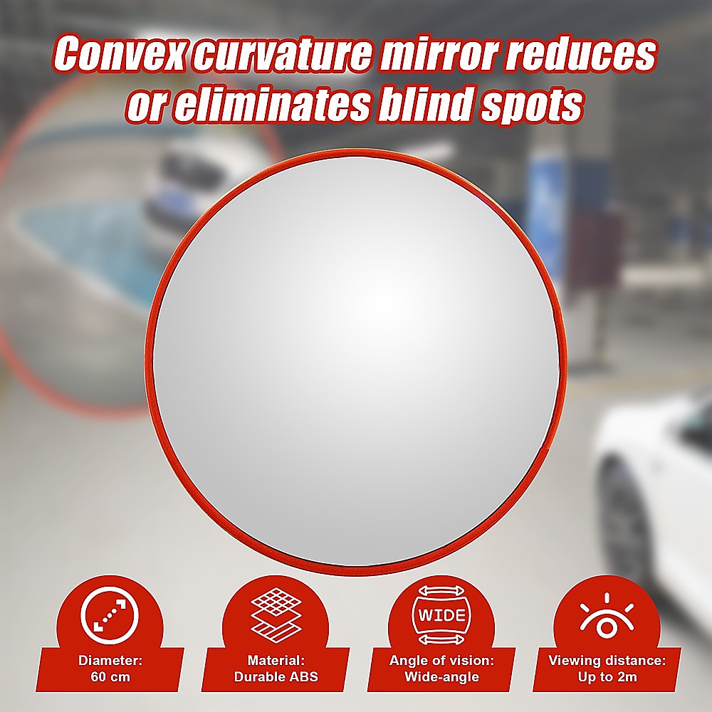 Wide Angle Convex Road Safety Mirror | 60cm | Traffic Driveway Security