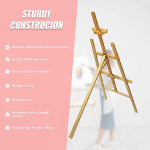 Pine Wood Easel | Artist Art Display | Painting Shop Tripod Stand | Wedding