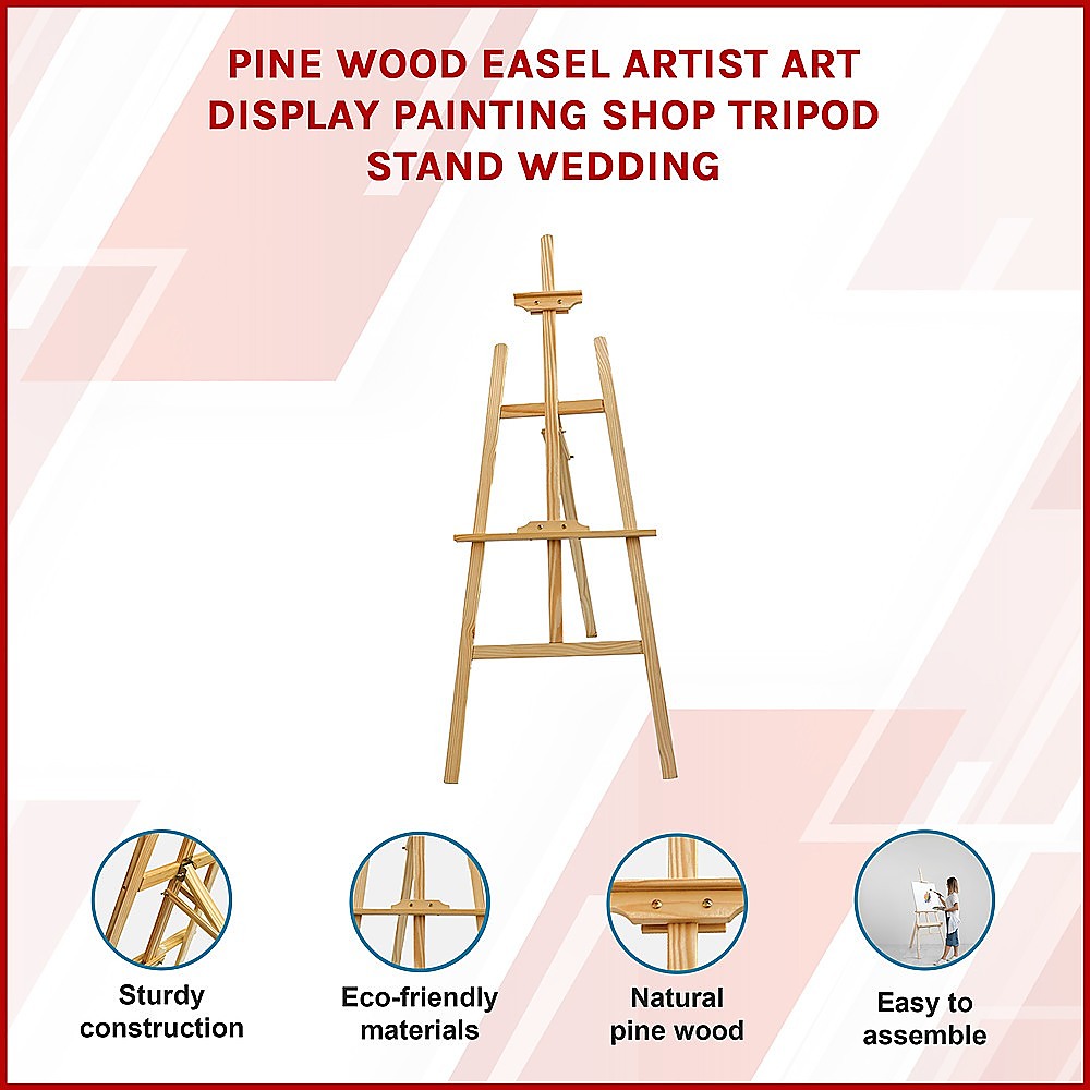 Pine Wood Easel | Artist Art Display | Painting Shop Tripod Stand | Wedding