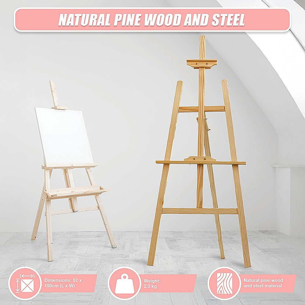 Pine Wood Easel | Artist Art Display | Painting Shop Tripod Stand | Wedding