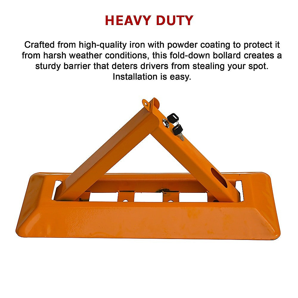 Fold Down Parking Spot Lock | Vehicle Security Safety Bollard Barrier