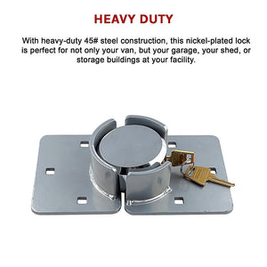 Van Door Lock with Brackets | Heavy Duty Security Hasp Padlock for Vehicles