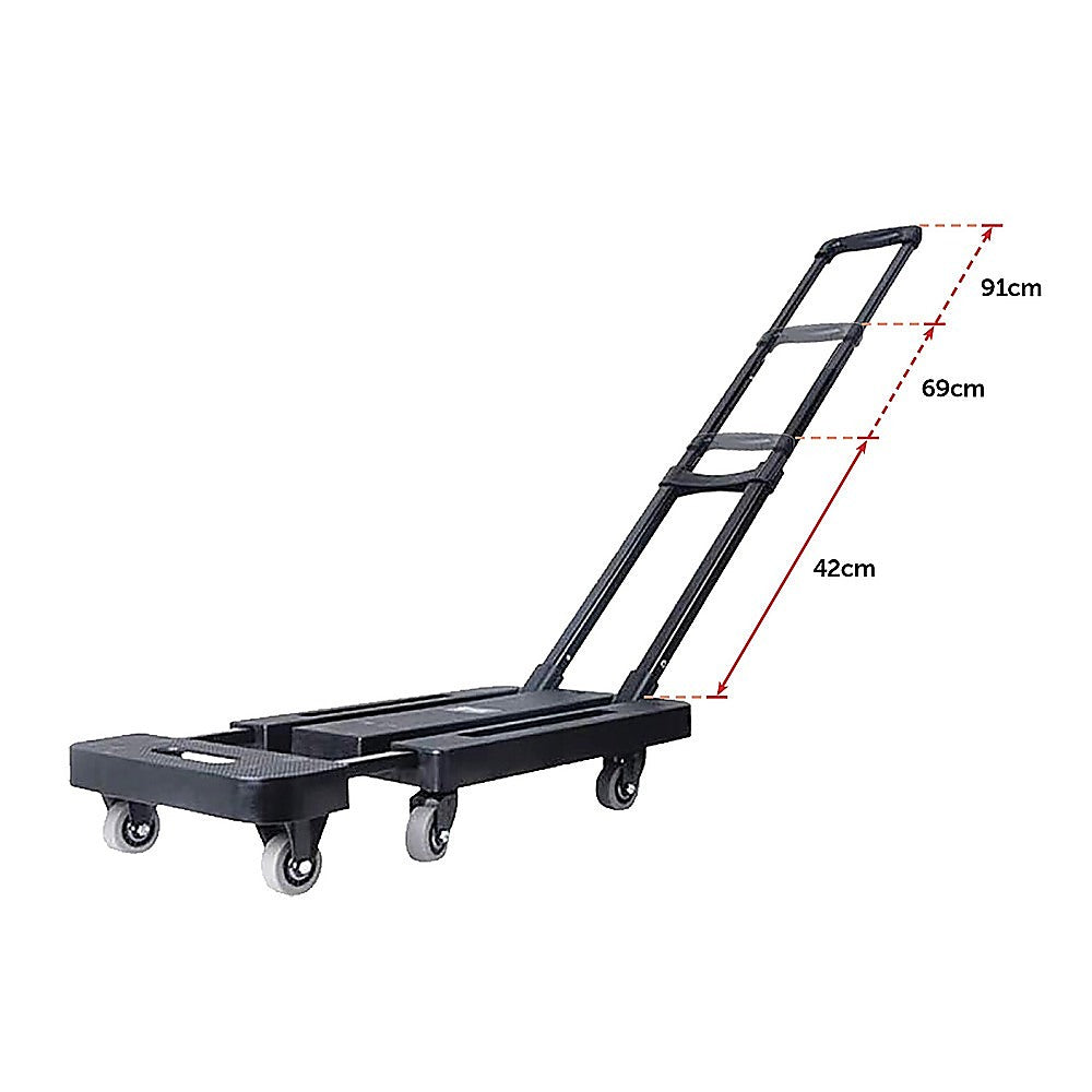 Foldable Flatbed Trolley Cart | 6 x 360° Rotating Wheels | 200KG Load Capacity