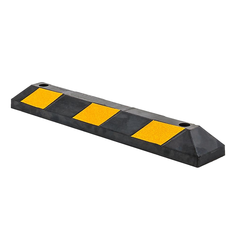 Heavy Duty Rubber Curb Parking Guide | 90cm | Reflective Yellow Wheel Stopper