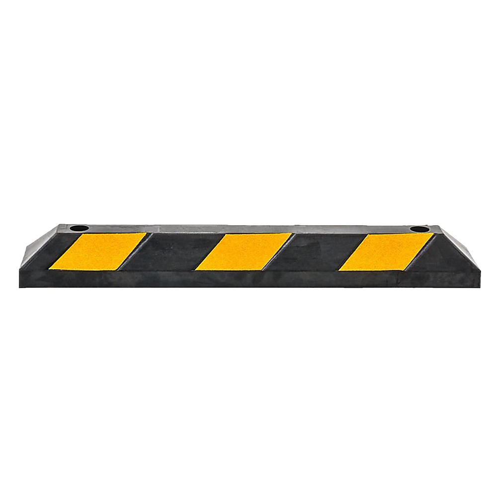 Heavy Duty Rubber Curb Parking Guide | 90cm | Reflective Yellow Wheel Stopper