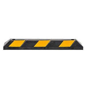 Heavy Duty Rubber Curb Parking Guide | 90cm | Reflective Yellow Wheel Stopper
