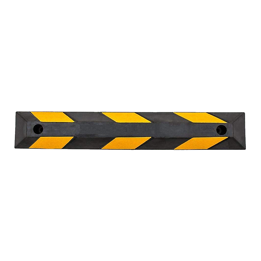 Heavy Duty Rubber Curb Parking Guide | 90cm | Reflective Yellow Wheel Stopper