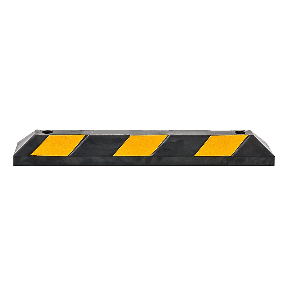 Heavy Duty Rubber Curb Parking Guide | 90cm | Reflective Yellow Wheel Stopper