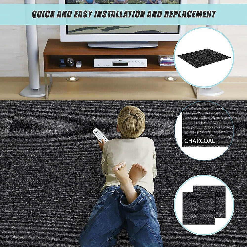 Carpet Tiles | 5m² Box | Heavy Use Flooring | Commercial Domestic Office | Charcoal