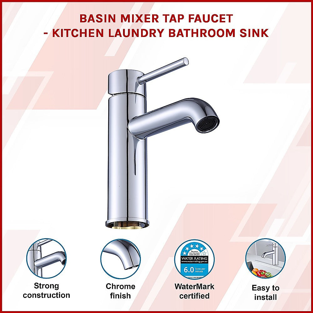 Basin Mixer Tap | Kitchen Laundry Bathroom Sink Faucet | Modern Design