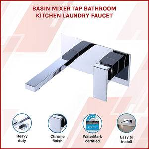 Basin Mixer Tap | Bathroom Kitchen Laundry Faucet | Chrome Finish