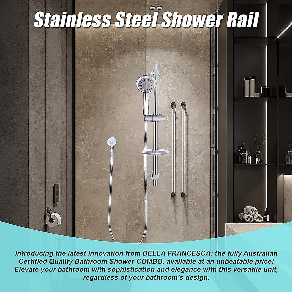 Handheld Shower Rail Set | Soap Dish Included | Modern Bathroom Accessory