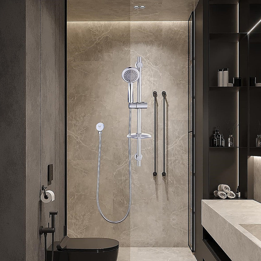Handheld Shower Rail Set | Soap Dish Included | Modern Bathroom Accessory