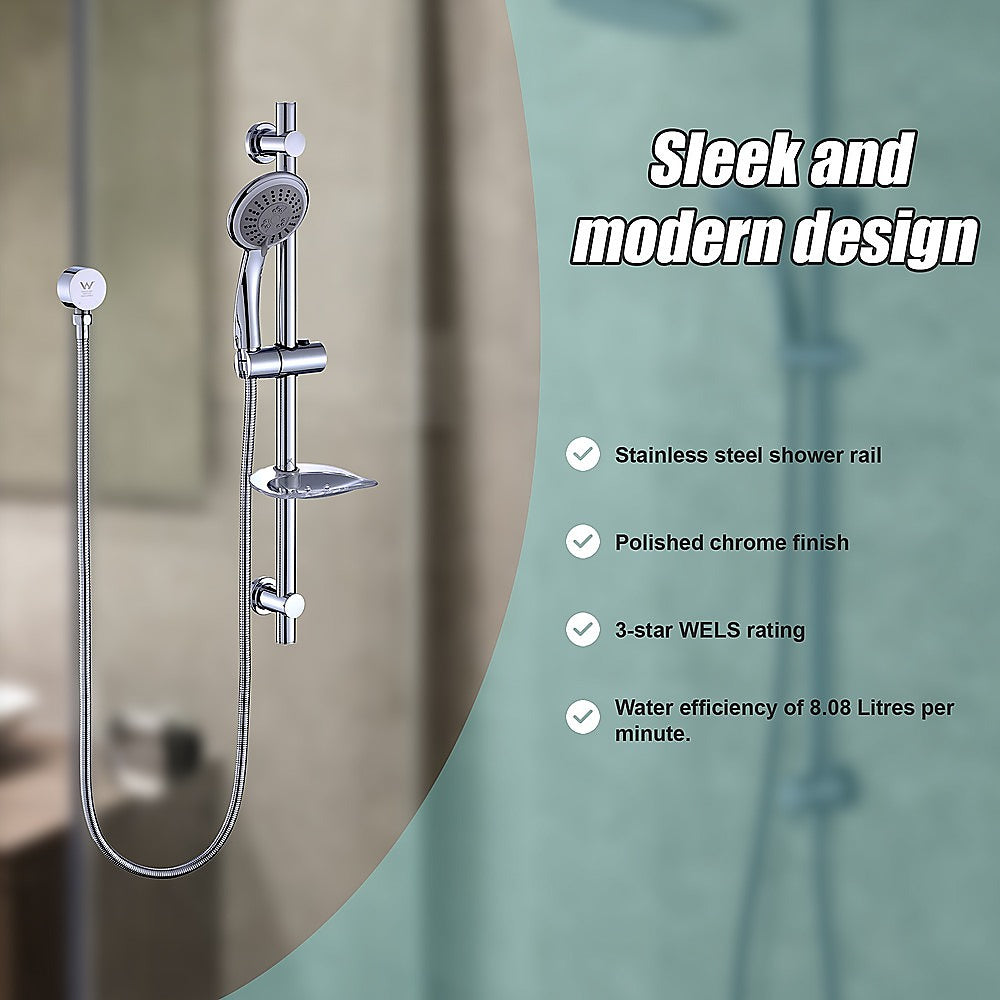 Handheld Shower Rail Set | Soap Dish Included | Modern Bathroom Accessory
