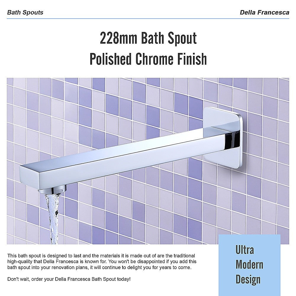 Bath Spout | 228mm | Polished Chrome Finish | Elegant Bathroom Fixture