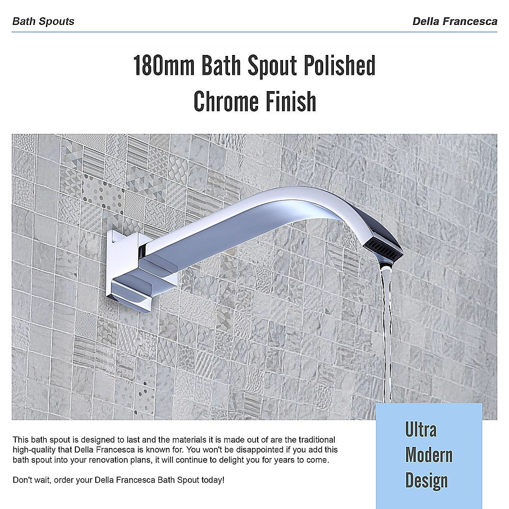 Bath Spout | 180mm | Polished Chrome Finish | Modern Bathroom Fixture