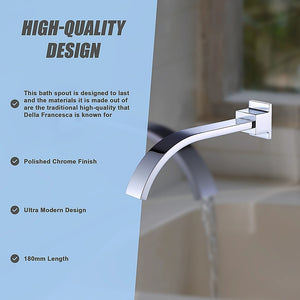 Bath Spout | 180mm | Polished Chrome Finish | Modern Bathroom Fixture