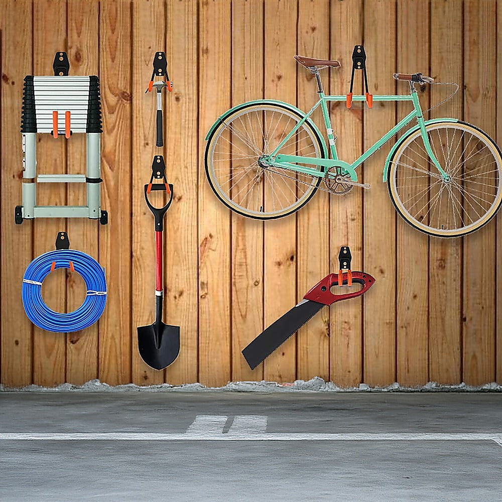 Wall Mount Garage Hooks | 12-Pack | Heavy-Duty Steel Tool Storage Organiser