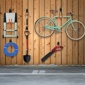Wall Mount Garage Hooks | 12-Pack | Heavy-Duty Steel Tool Storage Organiser