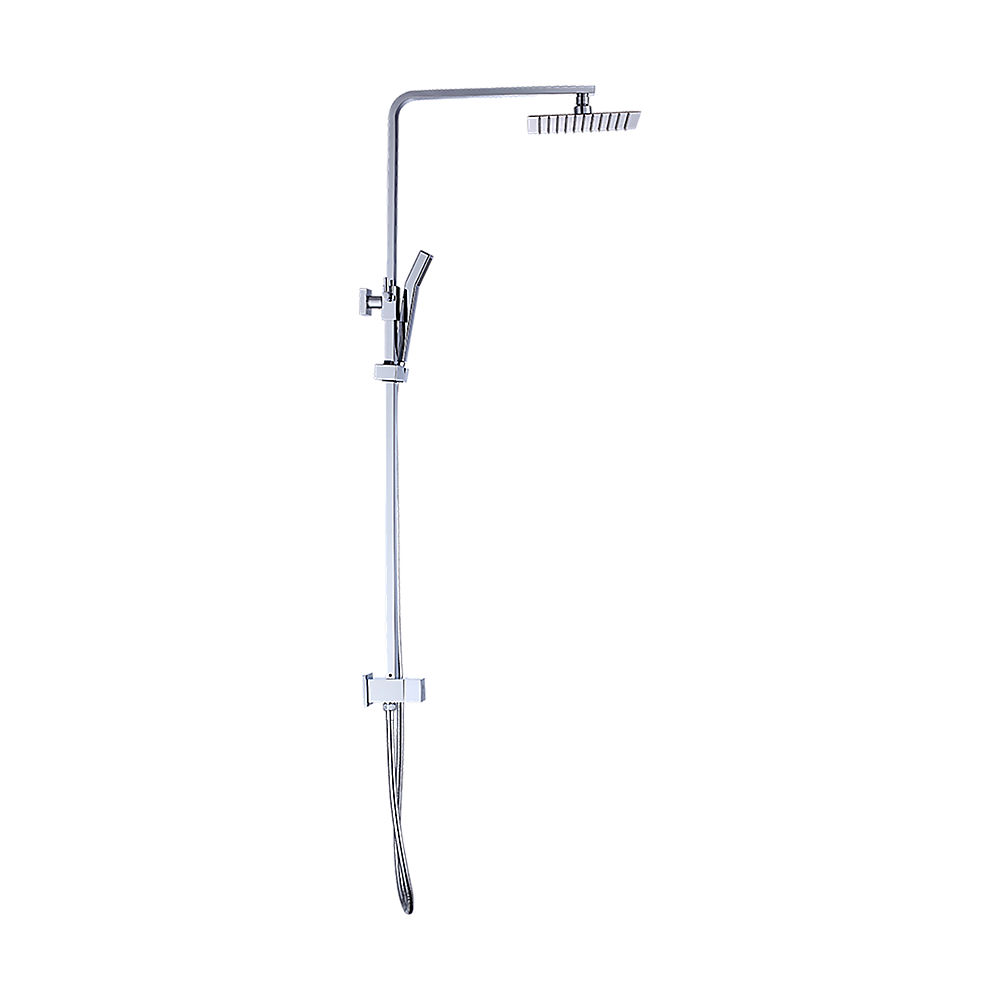 WELS 8" Rain Shower Head Set | Square Dual Heads Faucet | High Pressure Hand Held