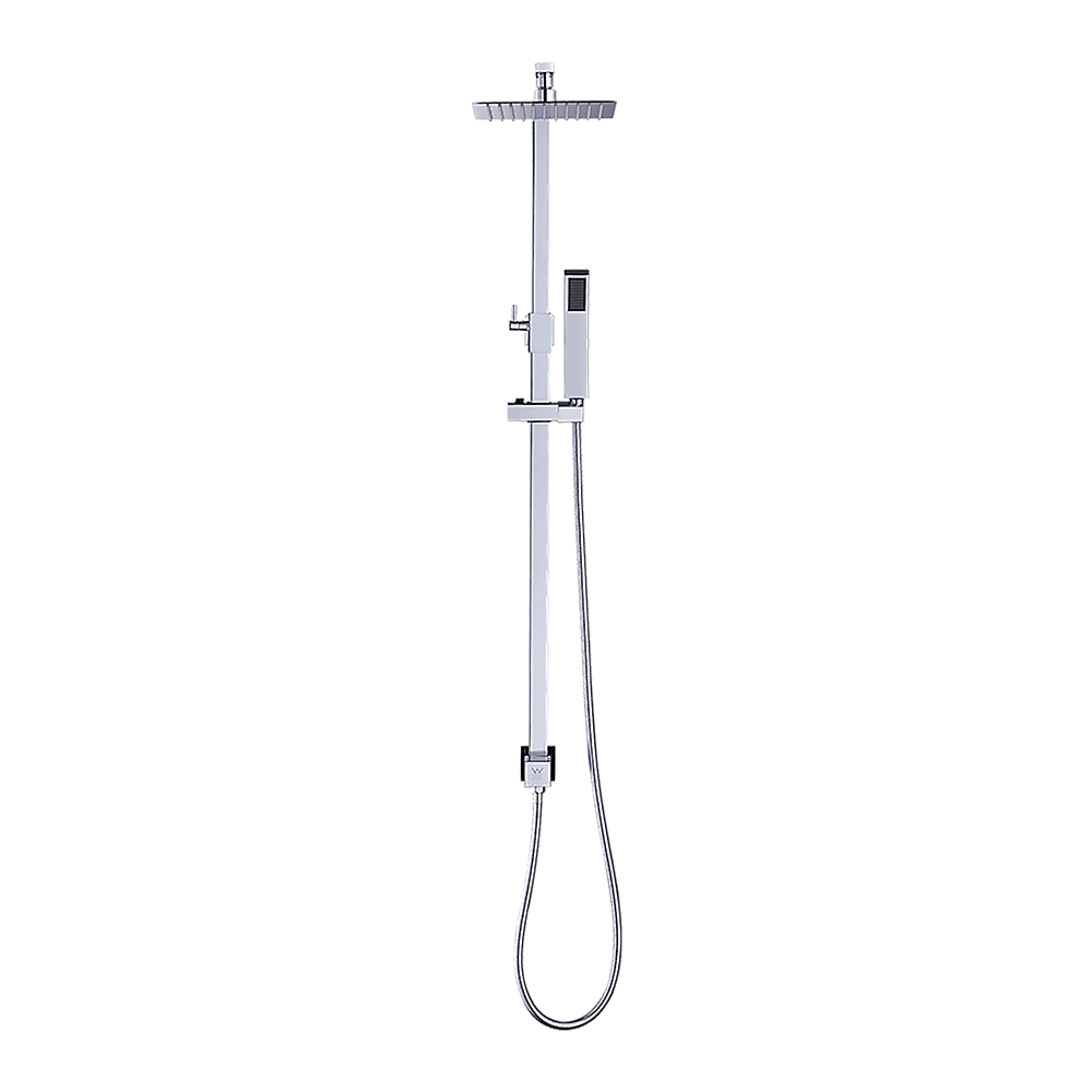 WELS 8" Rain Shower Head Set | Square Dual Heads Faucet | High Pressure Hand Held