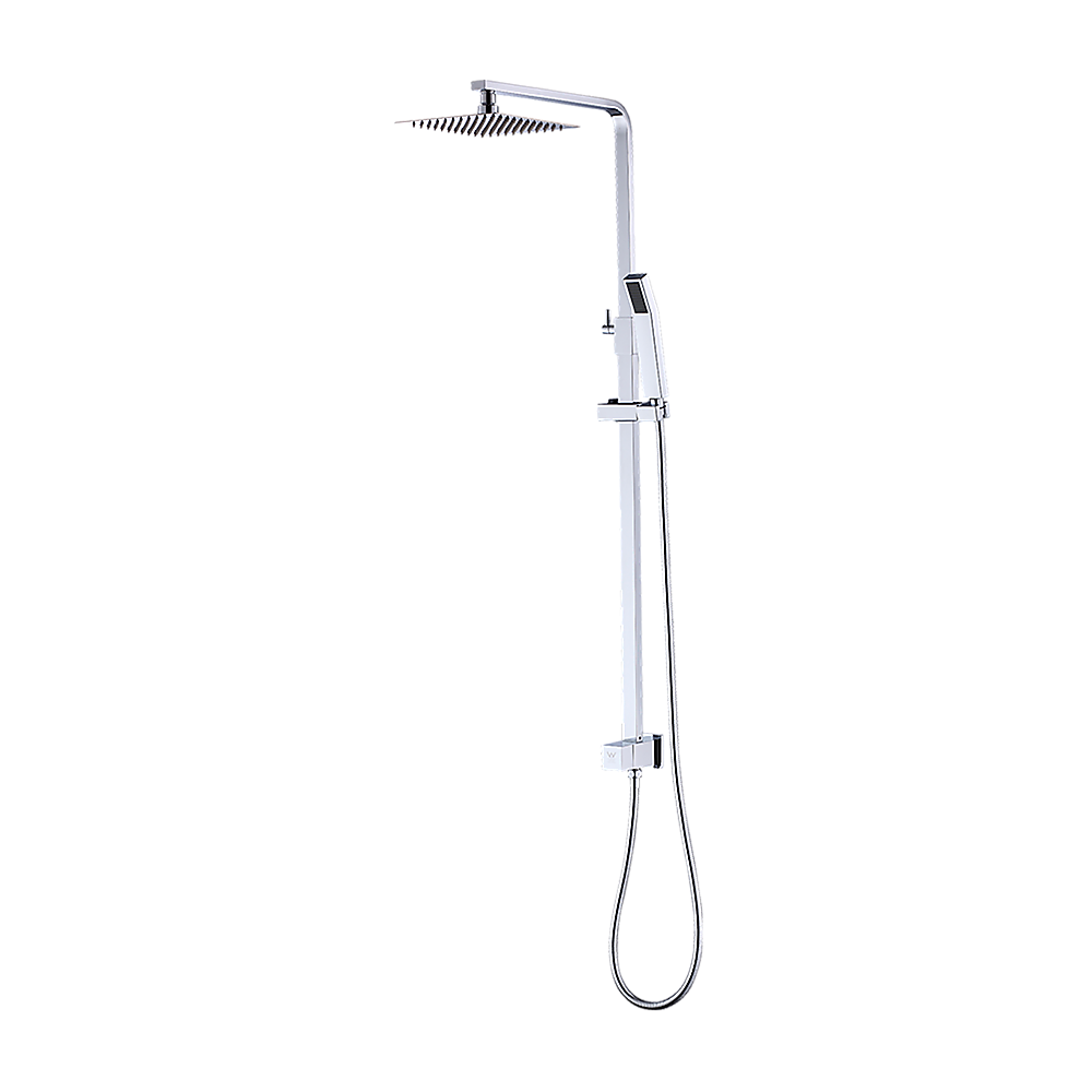WELS 8" Rain Shower Head Set | Square Dual Heads Faucet | High Pressure Hand Held