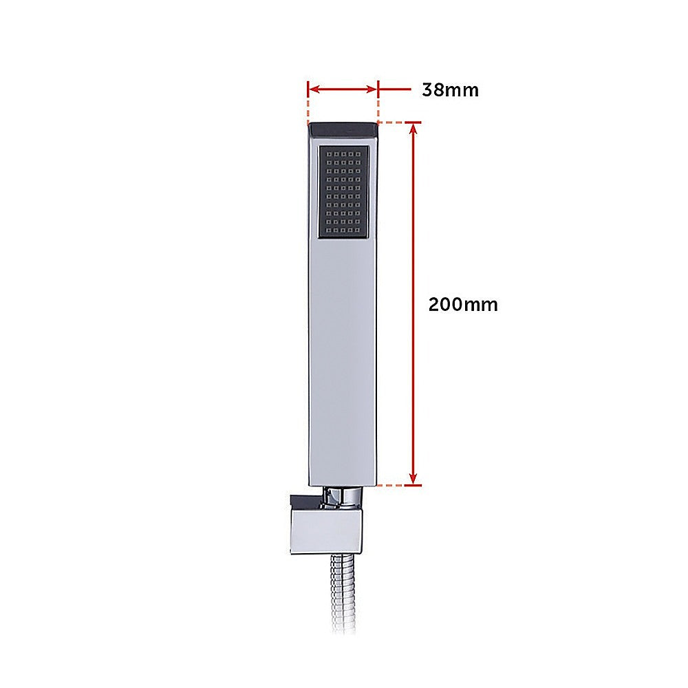 WELS 8" Rain Shower Head Set | Square Dual Heads Faucet | High Pressure Hand Held