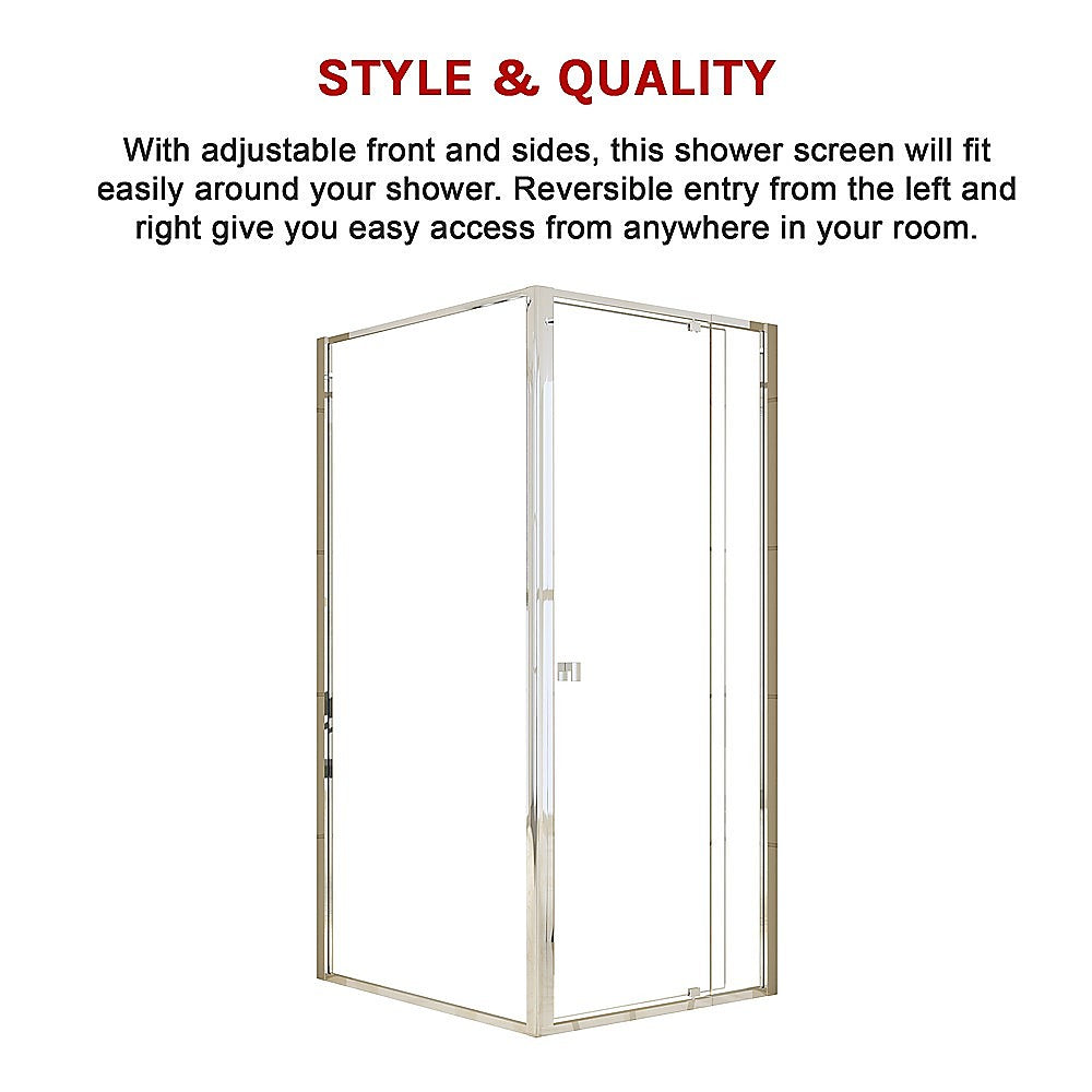 Semi Frameless Shower Screen (82-90) x 195cm & (98-101) x 195cm Side | AS/NZS Glass