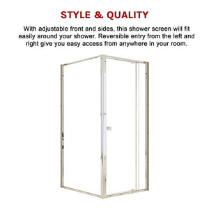 Semi Frameless Shower Screen (82-90) x 195cm & (98-101) x 195cm Side | AS/NZS Glass