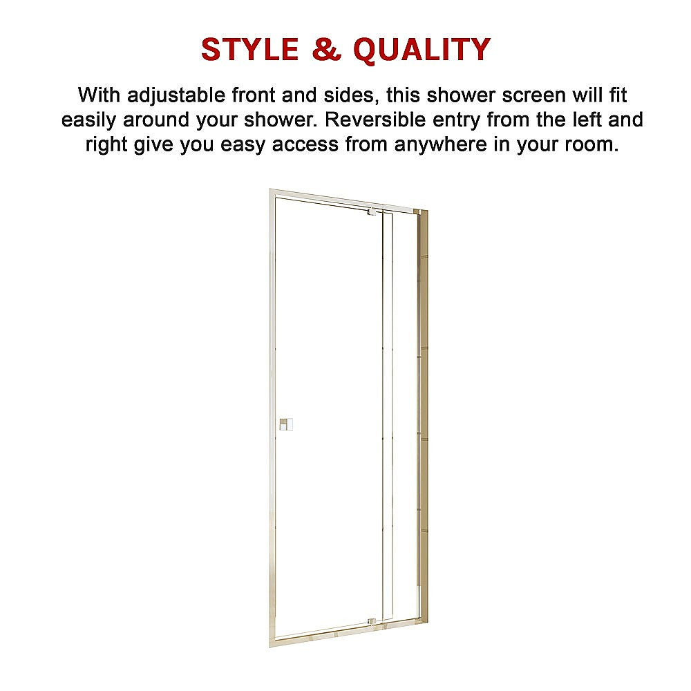 Adjustable Semi Frameless Shower Screen (82-90) x 195cm | Australian Safety Glass