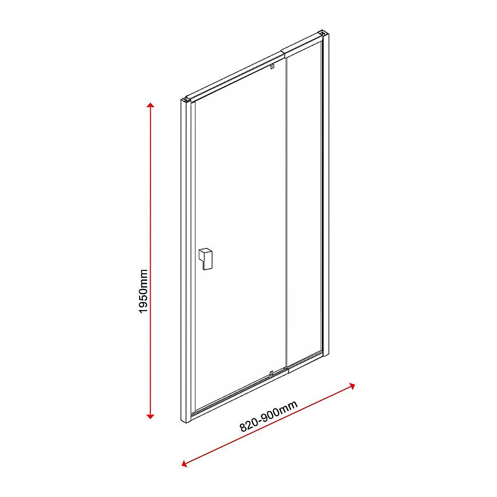 Adjustable Semi Frameless Shower Screen (82-90) x 195cm | Australian Safety Glass