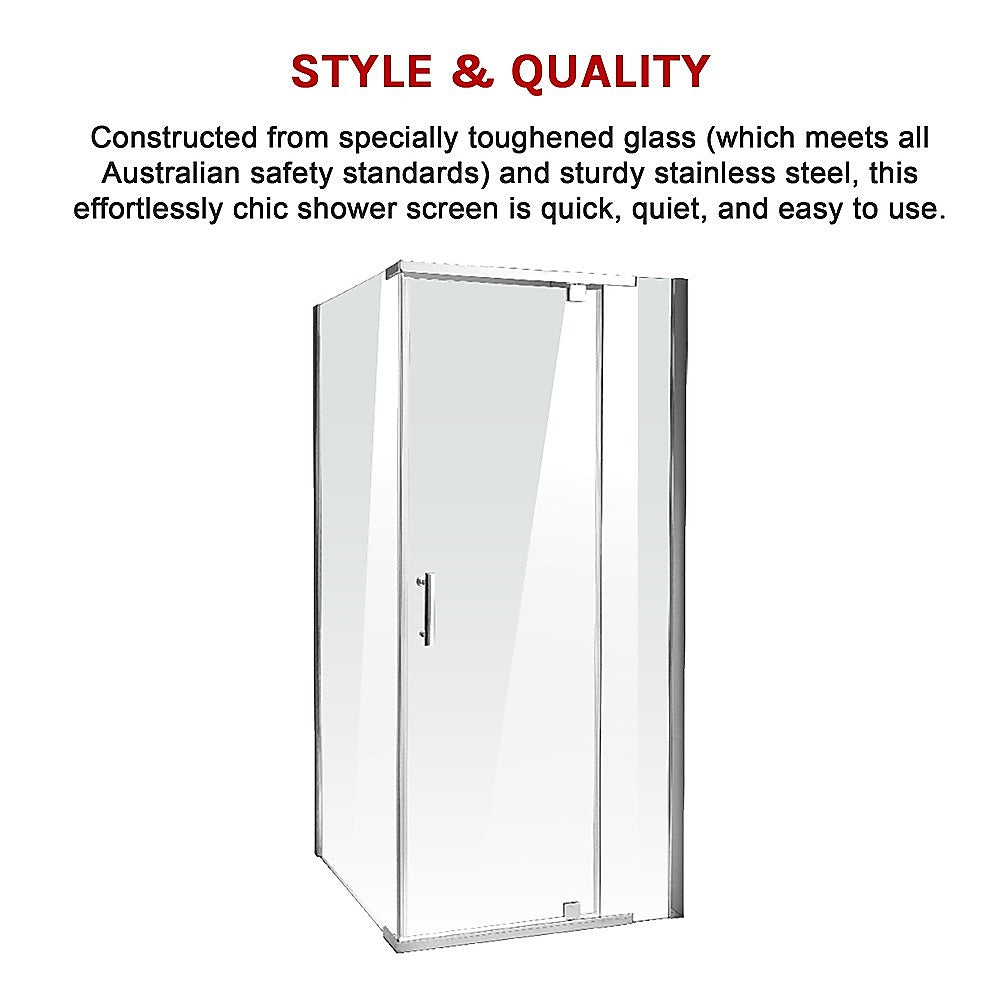 Shower Screen 900x900x1900mm Framed Safety Glass | Pivot Door | Della Francesca