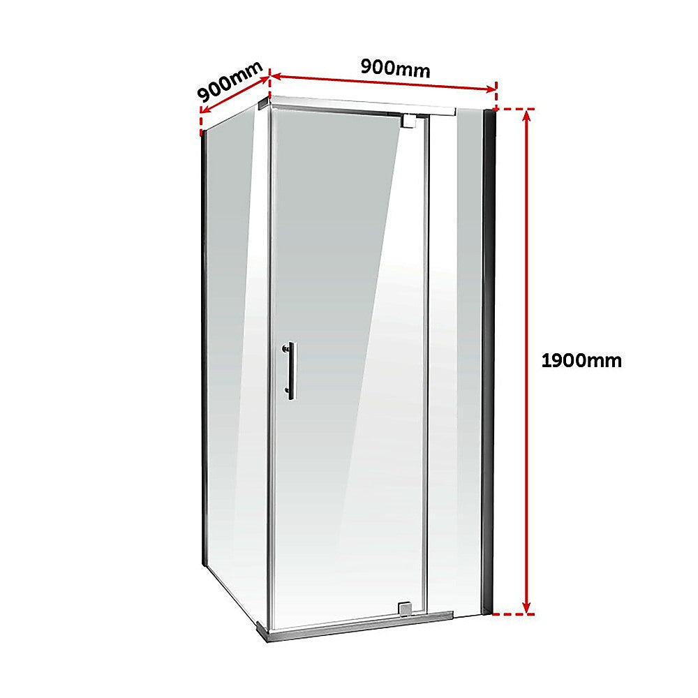 Shower Screen 900x900x1900mm Framed Safety Glass | Pivot Door | Della Francesca