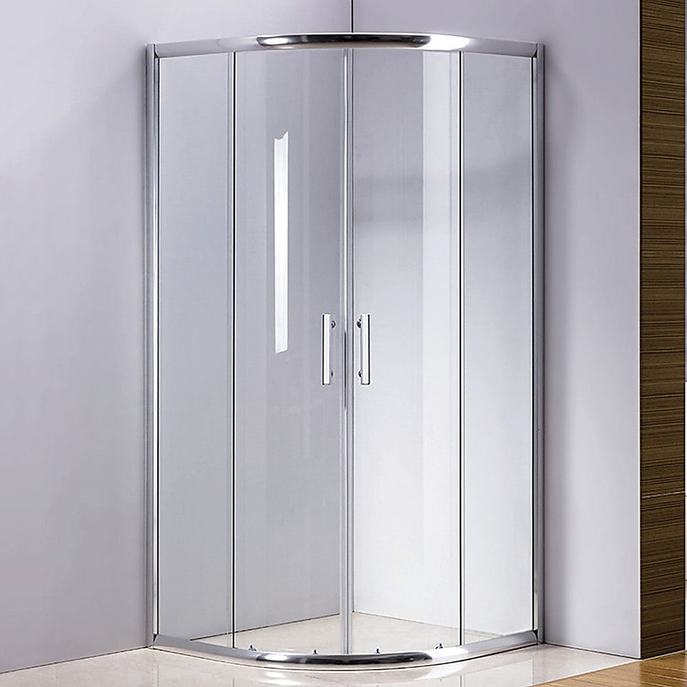 100x100cm Rounded Sliding 6mm Curved Shower Screen | Chrome Base