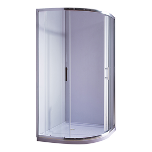 100x100cm Rounded Sliding 6mm Curved Shower Screen | Chrome Base