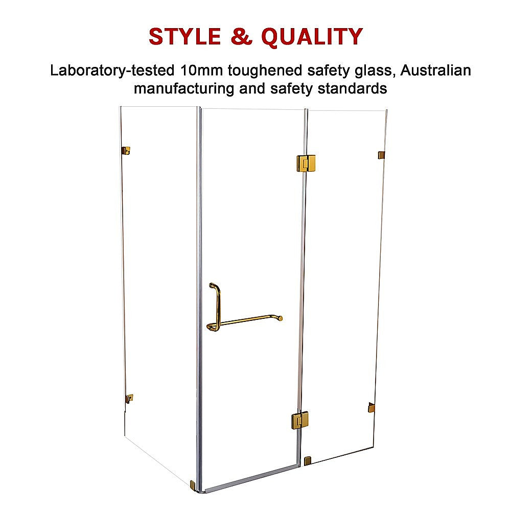 1100 x 900mm Frameless 10mm Glass Shower Screen | Della Francesca Design