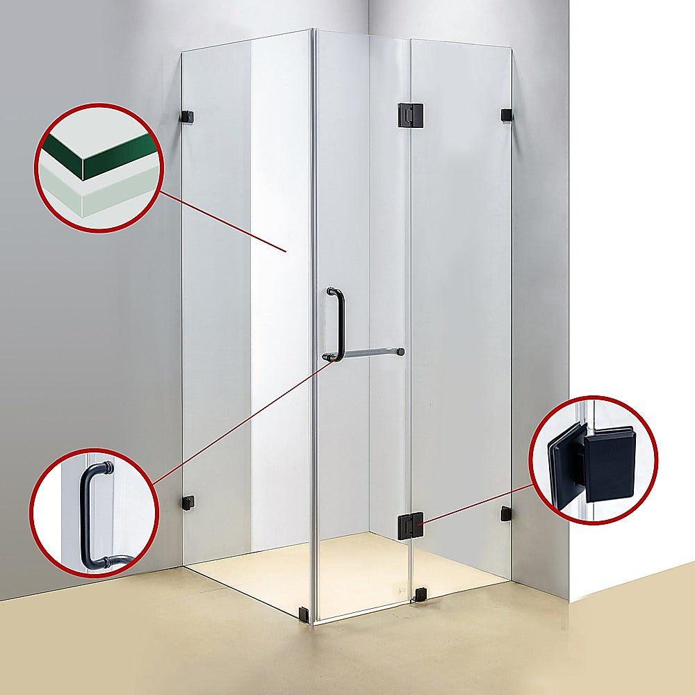 1200 x 900mm Frameless 10mm Glass Shower Screen | Della Francesca Design