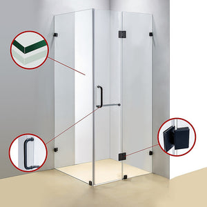 1200 x 900mm Frameless 10mm Glass Shower Screen | Della Francesca Design