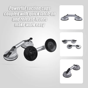 4 x Double Suction Glass Lifting Tool 70kg Vacuum Puller Lifter Aluminium