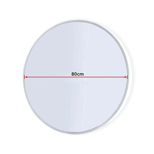 80cm Round Wall Mirror Bathroom Makeup Mirror by Della Francesca