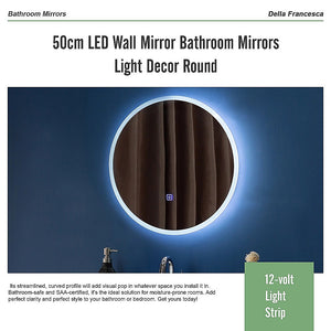 50cm LED Wall Mirror Bathroom Mirrors Light Decor Round