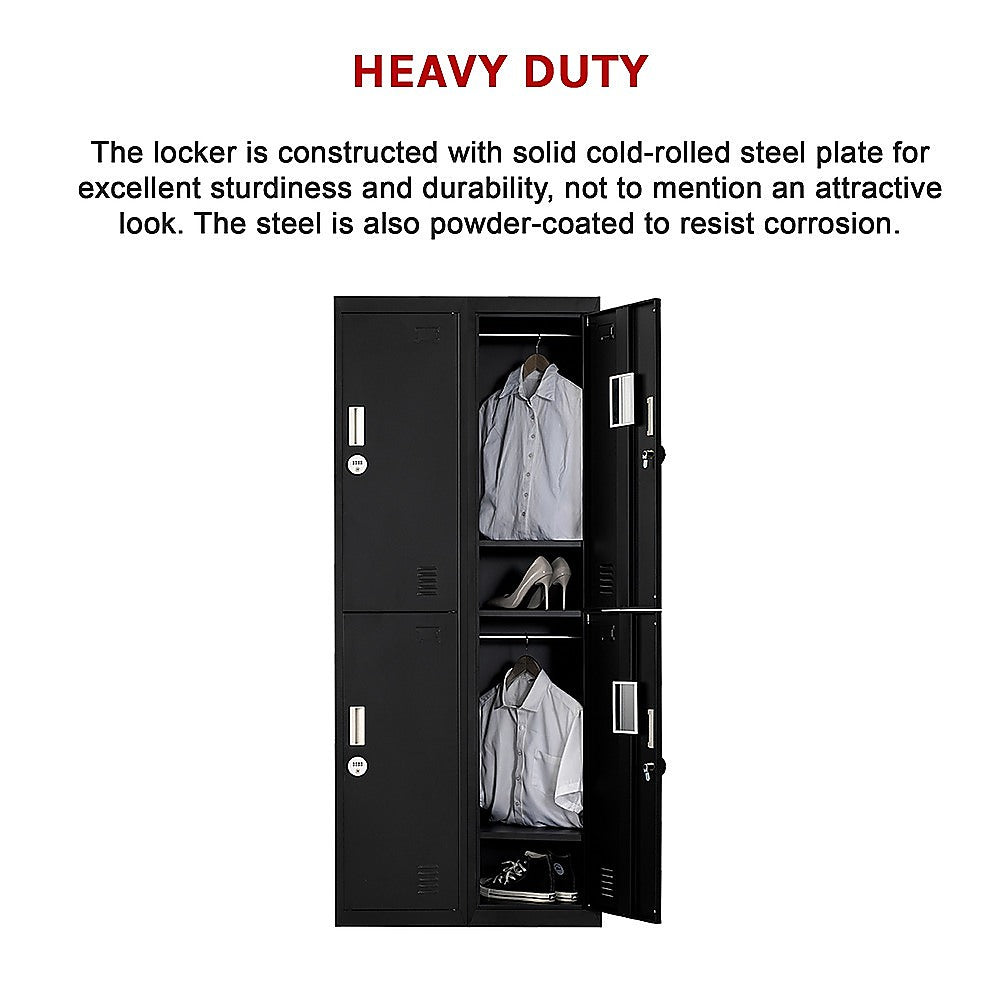 Four-Door Office, Gym, Shed Storage Locker | Durable Metal