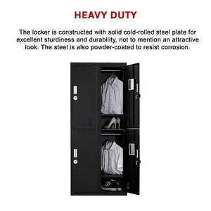 Four-Door Office, Gym, Shed Storage Locker | Durable Metal