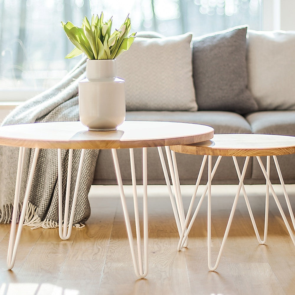 Set of 4 Industrial 3-Rod Retro Table Legs | 12mm Steel Bench Desk | 41cm | White