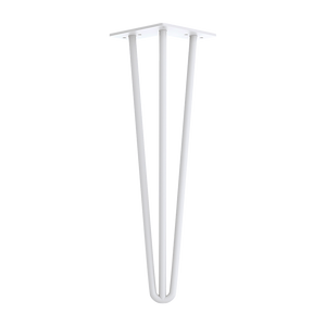 Set of 4 Industrial 3-Rod Retro Table Legs | 12mm Steel Bench Desk | 41cm | White