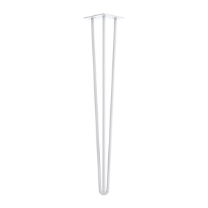 Set of 4 Industrial 3-Rod Retro Hairpin Table Legs | 12mm Steel Bench Desk | 71cm | White