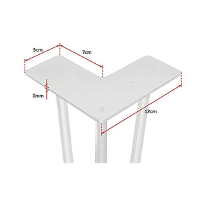 Set of 4 Industrial 3-Rod Retro Hairpin Table Legs | 12mm Steel Bench Desk | 71cm | White