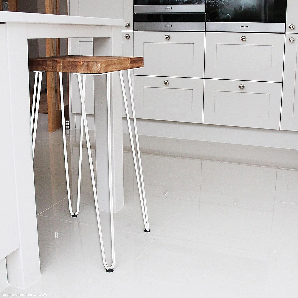 Set of 4 Industrial Retro Hairpin Table Legs | 12mm Steel Bench Desk | 71cm | White
